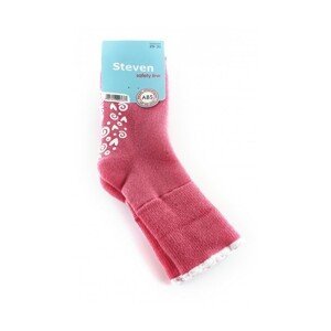 Steven 038 ABS růžovo-bílé Ponožky, 32/34, růžová