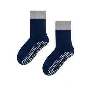 Steven 038 ABS tmavě modro-šedé Ponožky, 26/28, modrá