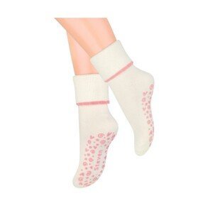 Steven 038 ABS ecru-růžové Ponožky, 26/28, ecru