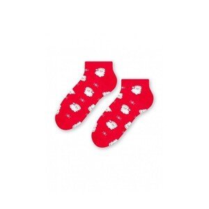 Steven art.136 Vánoční dámské kotníkové ponožky, 35-37, červená