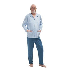 Martel Antoni 403 Rozepínané Pánské pyžamo, M, Bílá-Modrá