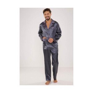 De Lafense 939 Satén Pánské pyžamo, XL, šedá