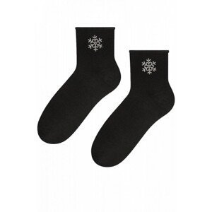 Steven Comet 066 sněhová vločka černé Dámské ponožky, 35/37, černá