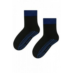 Steven 038 černo-safírové ABS Dětské ponožky, 32/34, černá