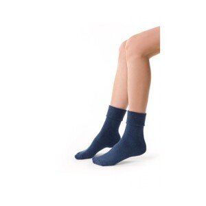 Steven 110 melanžově tmavě modré froté Dámské ponožky, 35/37, modrá