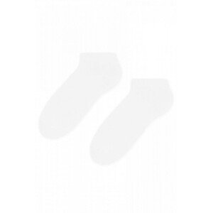 Steven 045 bílé Pánské kotníkové ponožky, 44/46, bílá