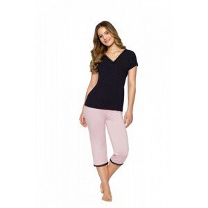 Babella Cleo-P černé Dámské pyžamo, XL, černo-růžová