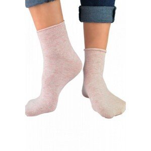 Noviti SB022 Lurex netlakové Dámské ponožky, 35-38, béžová