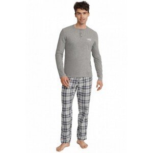 Henderson Usher 40946-90X šedý melanž Pánské pyžamo, L, Šedá Melanž