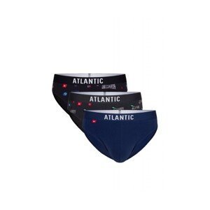 Atlantic 094/03 3-pak grf/nie/gra Pánské slipy, 2XL, Mix