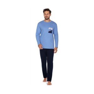 Regina 453 Pánské pyžamo plus size, XXL, modrá