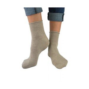 Noviti SB 022 W 02 lurex stříbrno-béžové Dámské ponožky, 35/38, béžová