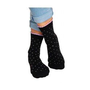 Noviti SB 013 W 04 černé s fialovými puntíky Dámské ponožky, 39/42, černá