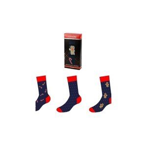 Cornette Premium A56 vánoční A'3 39-47 Pánské ponožky, 45-47, modrá