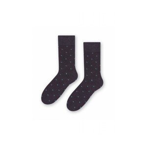 Steven 056 228 vzor grafitové Pánské oblekové ponožky, 39/41, grafitová