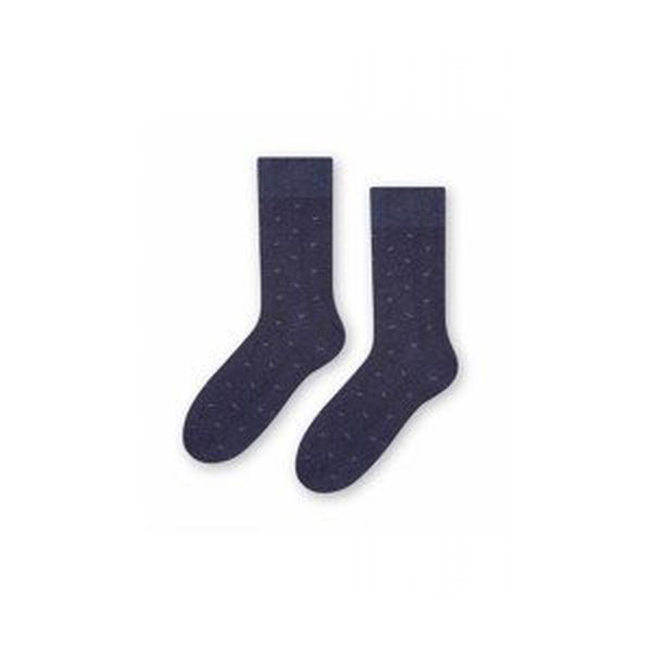 Steven 056 224 vzor tmavě modré Pánské oblekové ponožky, 42/44, modrá