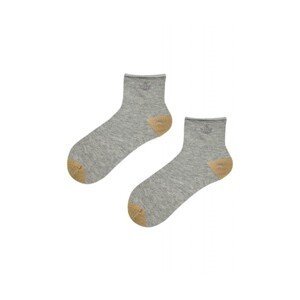 Noviti SB 028 W 03 zlatá lilie šedé Dámské ponožky, 39/42, šedá