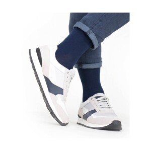 Wola Comfort Man Bamboo W94.028 Pánské ponožky, Světle šedá, navy/odc.granatowego