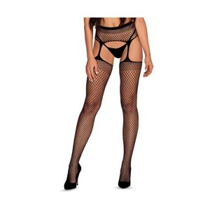 Obsessive S815 garter stockings Punčochové kalhoty, S/M/L, černá