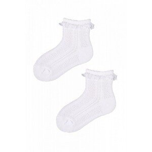 YO! SKL-0008G ažurové 0-9 měsicí Dětské ponožky, 0-3 měsíců, bílá