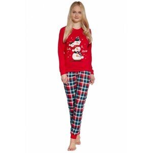 Cornette Young Girl 592/172 Snowman 2 134-168 Dívčí pyžamo, 134-140, červená