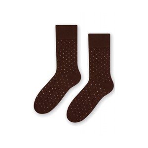 Steven 056 215 vzor hnědé Pánské oblékové ponožky, 39/41, hnědá