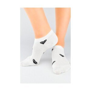 Noviti ST 033 W 01 ažurové černobílé Dámské kotníkové ponožky, 36/41, Mix