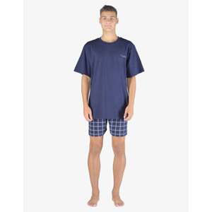 Pánské pyžamo krátké GINO 79152P lékořice šedobílá XL