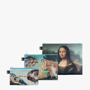 Taštičky na zip 3 ks LOQI LEONARDO DA VINCI Michelangelo, Botticelli, Da Vinci