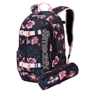 Meatfly batoh Basejumper Hibiscus Black 22 L + PENÁL ZDARMA | Mnohobarevná | Objem 22 L