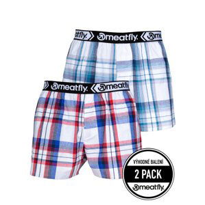 Meatfly pánské boxerky Gigi White Red / Blue | Bílá | Velikost XXL