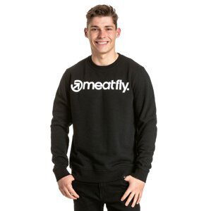 Meatfly pánská mikina MF Logo Crewneck Black | Černá | Velikost XL