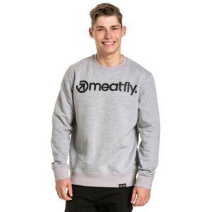 Meatfly pánská mikina MF Logo Crewneck Grey Heather | Šedá | Velikost S