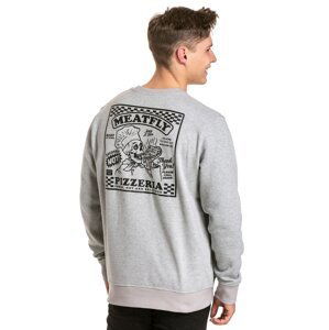 Meatfly pánská mikina Pizza Crewneck Grey Heather | Šedá | Velikost M