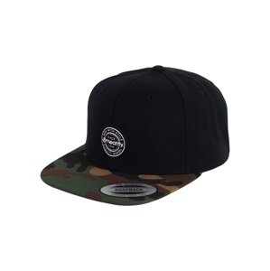 Meatfly kšiltovka Gruman Premium Snapback White Round/Black/Green Camo | Černá | Velikost One Size