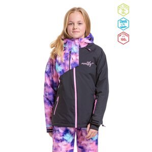 Meatfly dětská SNB & SKI bunda Deliah Peach Aquarel/Black | Růžová | Velikost 134