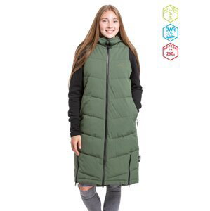 Meatfly dámská zimní dlouhá vesta Tama Olive | Zelená | Velikost XL
