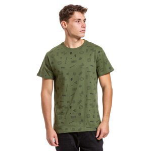 Meatfly pánské tričko Sketchy Olive | Zelená | Velikost S | 100% bavlna