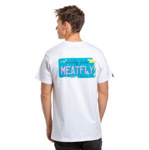 Meatfly pánské tričko Plate White | Bílá | Velikost XXL