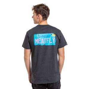 Meatfly pánské tričko Plate Charcoal Heather | Šedá | Velikost XXL