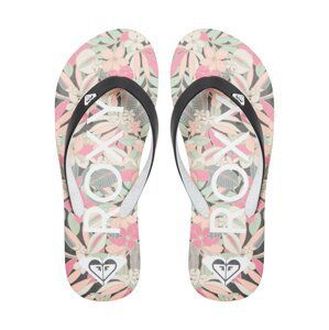 Roxy dámské žabky Tahiti VII Black/Pink/Soft Lime | Černá | Velikost 8,5 US