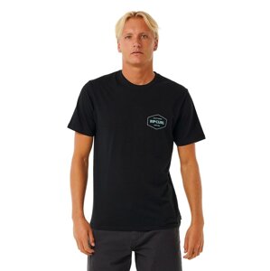 Rip curl pánské tričko Stapler Black | Černá | Velikost XL | 100% bavlna