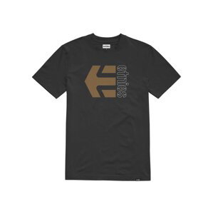 Etnies pánské tričko Corp Combo Black/Brown | Černá | Velikost L | 100% bavlna