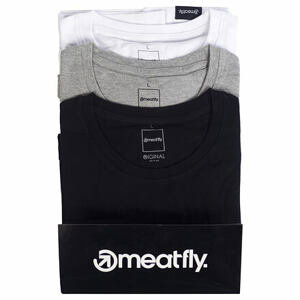 Meatfly balení pánských triček Basic Multipack Black/Grey Heather/White | Černá | Velikost M | 100% bavlna