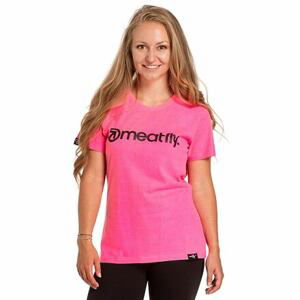 Meatfly dámské tričko Ladies MF Logo Neon Pink | Růžová | Velikost XS