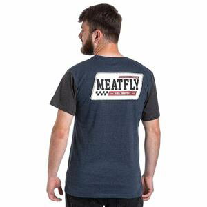 Meatfly pánské tričko Racing Navy Heather / Charcoal Heather | Modrá | Velikost S