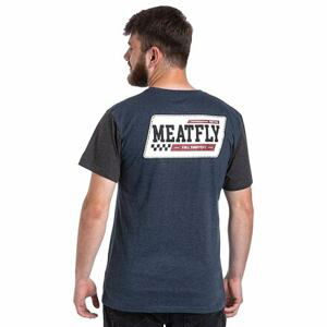 Meatfly pánské tričko Racing Navy Heather / Charcoal Heather | Modrá | Velikost XL