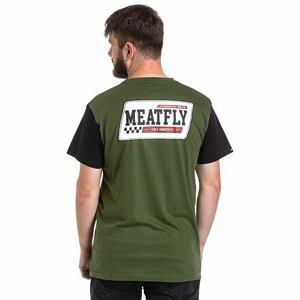 Meatfly pánské tričko Racing Olive / Black | Zelená | Velikost L
