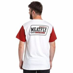 Meatfly pánské tričko Racing White / Dark Red | Bílá | Velikost M