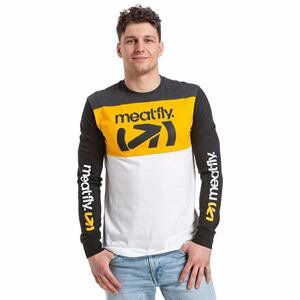 Meatfly pánské tričko s dlouhým rukávem Judgement Yellow/White | Žlutá | Velikost M